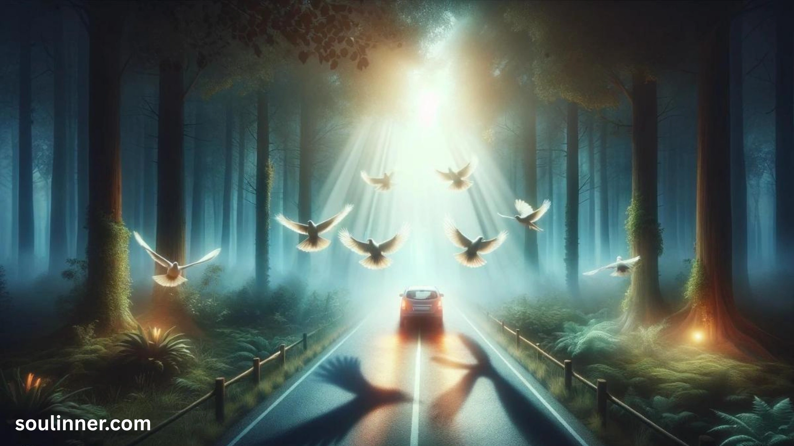 birds keep flying in front of my car spiritual meaning