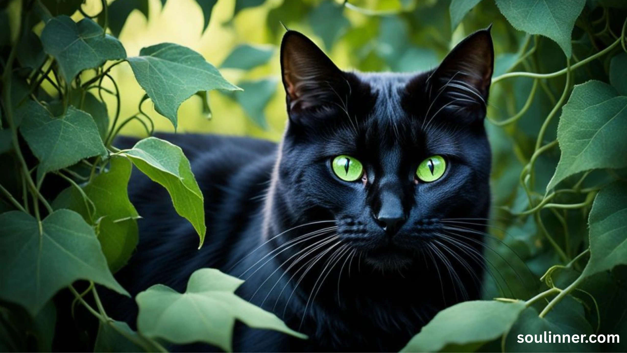 black cat with green eyes spiritual meaning