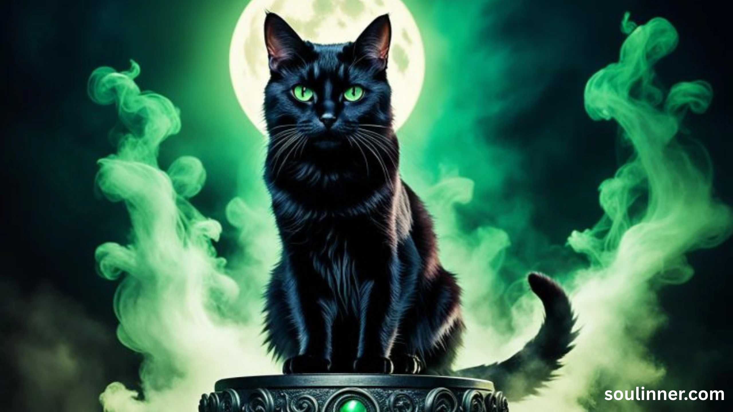 black cat with green eyes spiritual meaning
