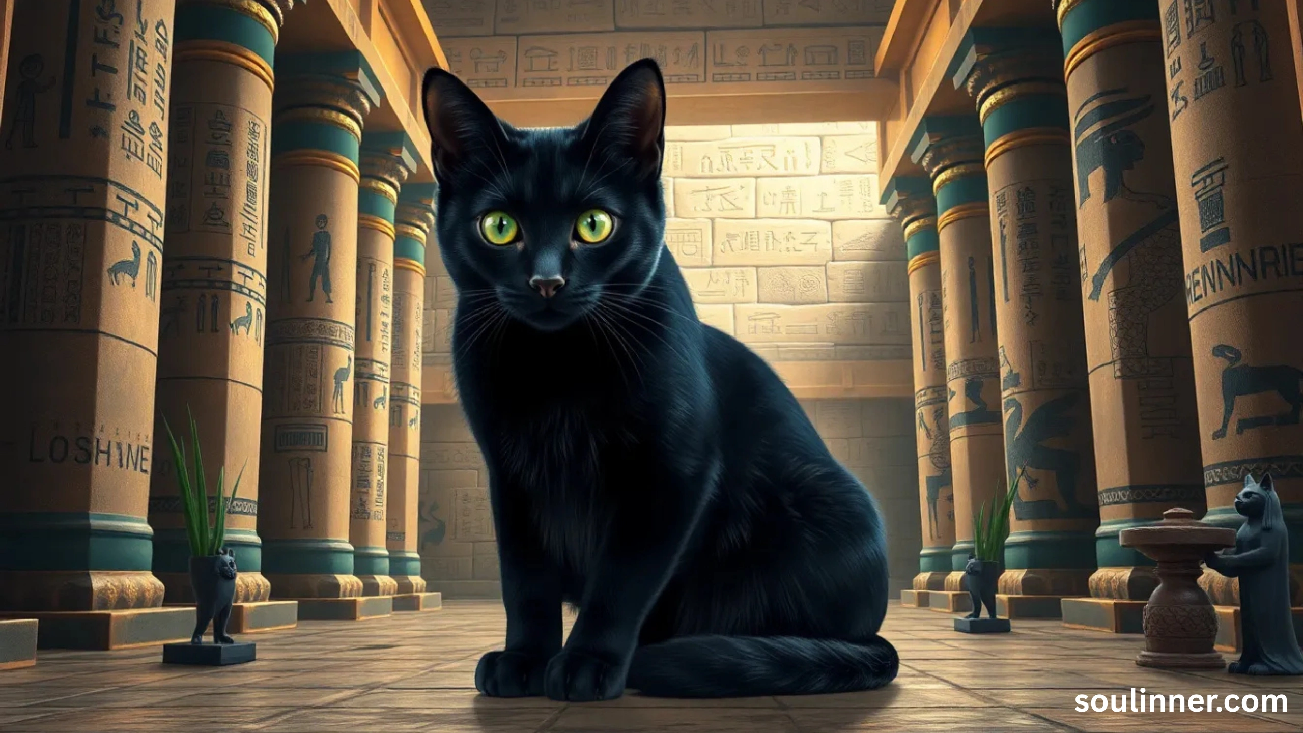black cat with green eyes spiritual meaning